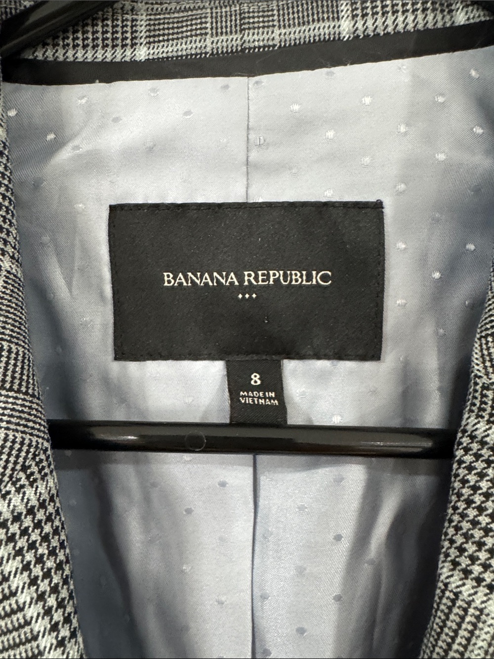 Banana Republic women’s Gray Plaid Tailored One-Button Classic Blazer - Picture 4 of 5